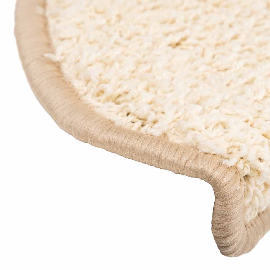 Stair Mats 30 pcs 65x21x4 cm Cream Half Round Large