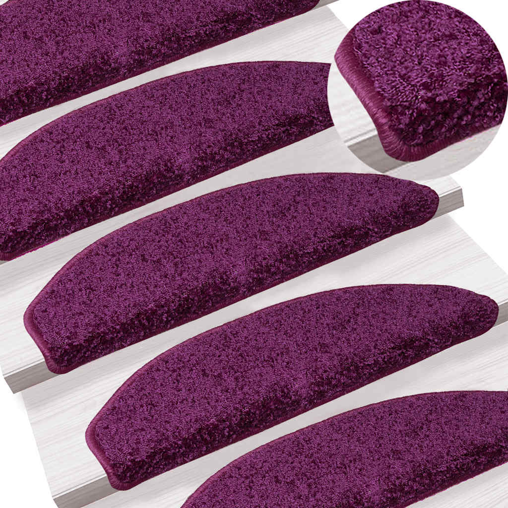 Stair Mats 30 pcs 65x21x4 cm Violet Half Round Large