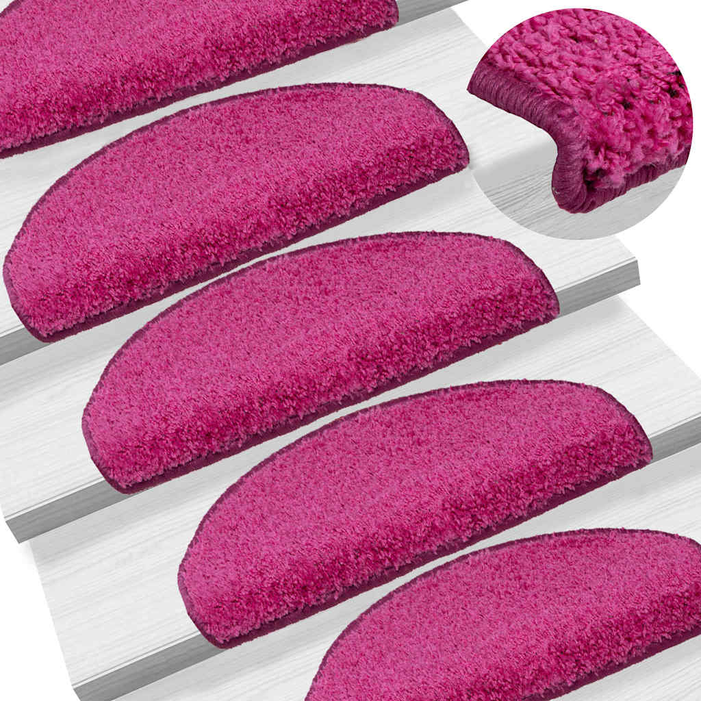 Stair Mats 30 pcs 65x21x4 cm Pink Half Round Large