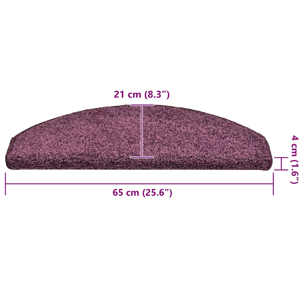 Stair Mats 30 pcs 65x21x4 cm Dark Purple Half Round Large
