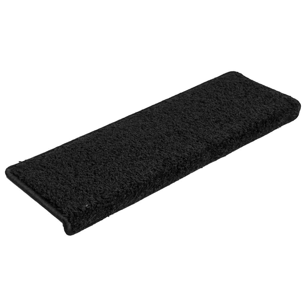 vidaXL Stair Mats 30 pcs 65x21x4 cm Black