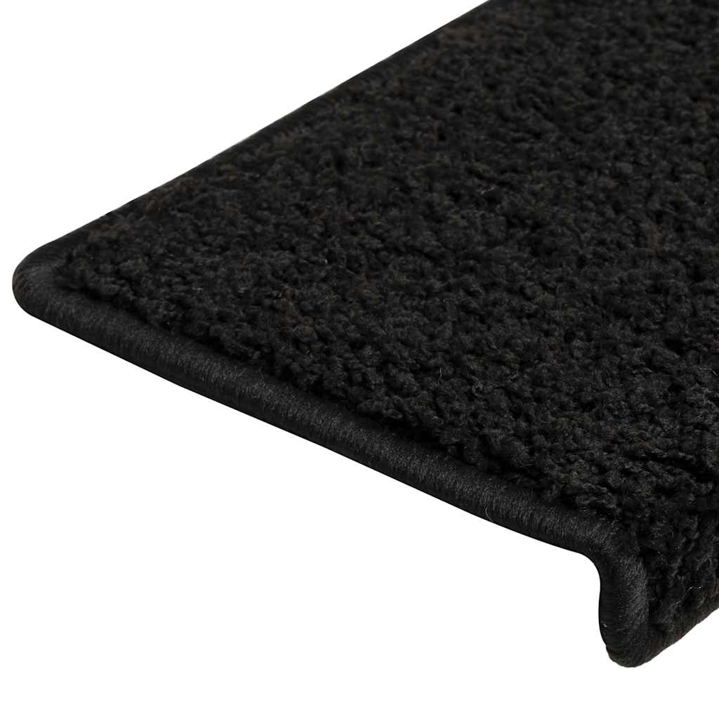 vidaXL Stair Mats 30 pcs 65x21x4 cm Black