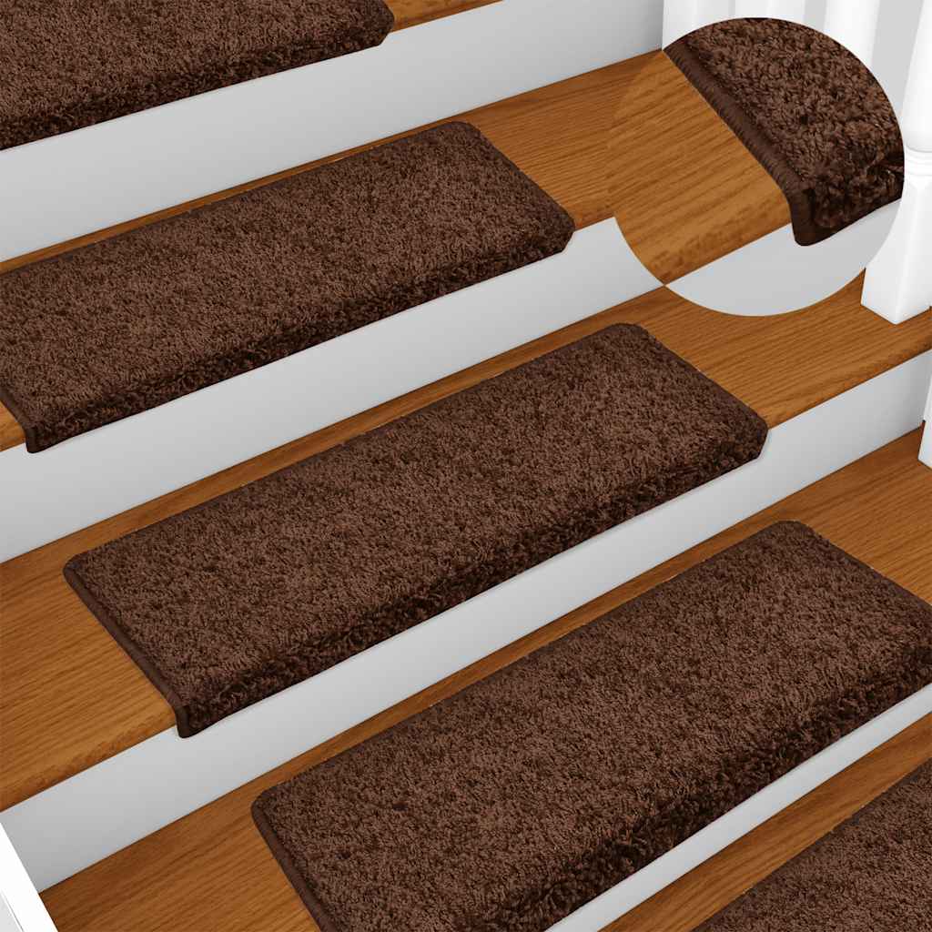 vidaXL Stair Mats 30 pcs 65x21x4 cm Brown