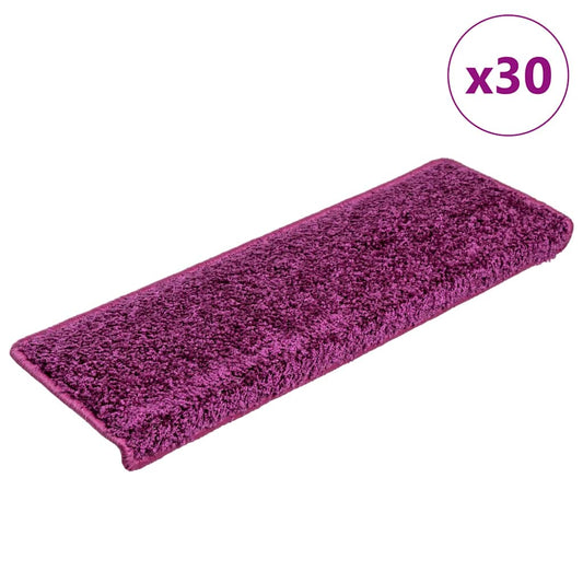 vidaXL Stair Mats 30 pcs 65x21x4 cm Violet