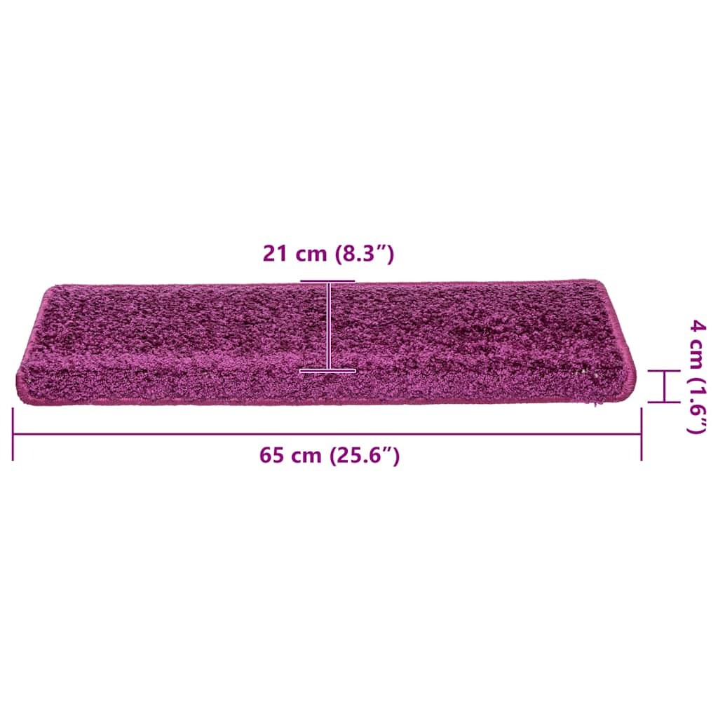 vidaXL Stair Mats 30 pcs 65x21x4 cm Violet