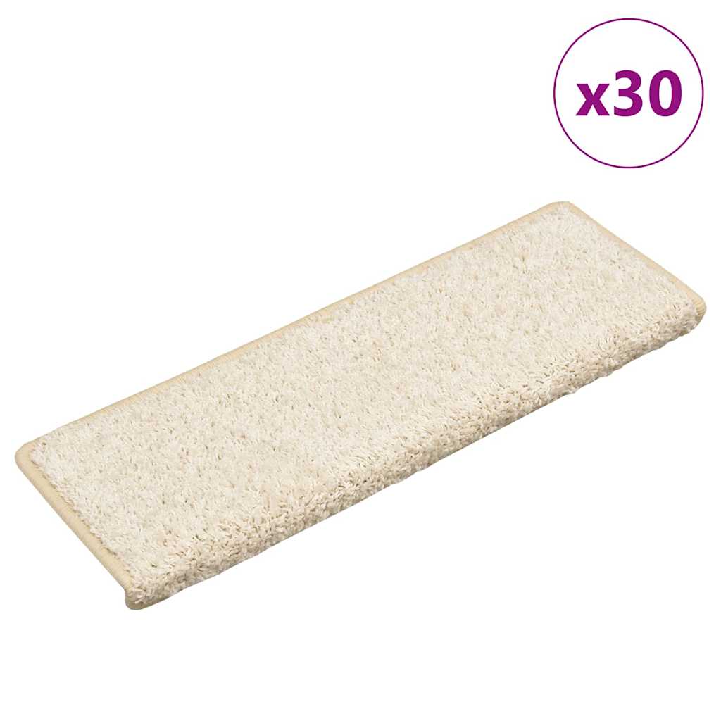 vidaXL Stair Mats 30 pcs 65x21x4 cm White