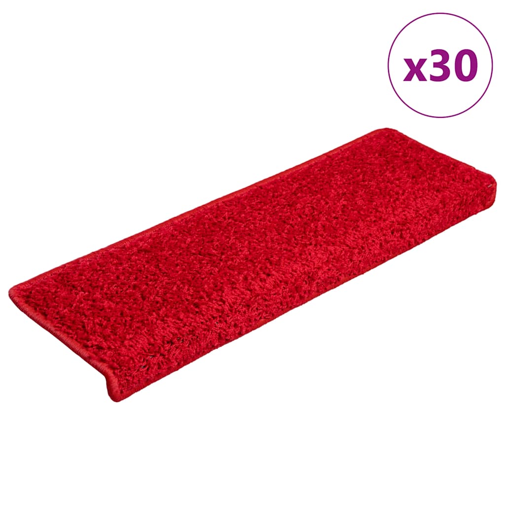 vidaXL Stair Mats 30 pcs 65x21x4 cm Red