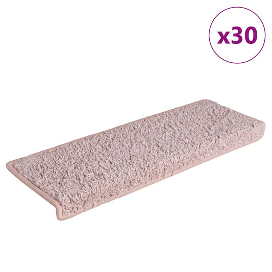 vidaXL Stair Mats 30 pcs 65x21x4 cm White and Pink