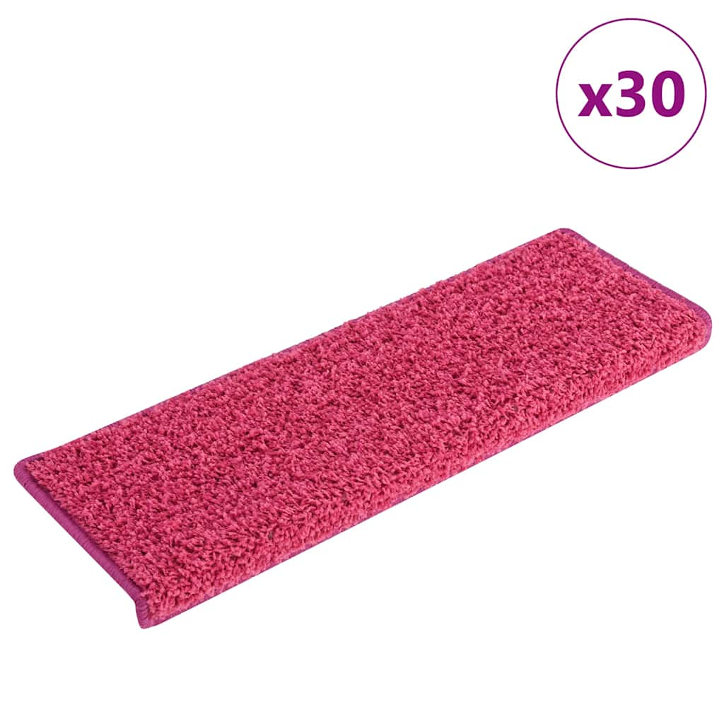 vidaXL Stair Mats 30 pcs 65x21x4 cm Pink