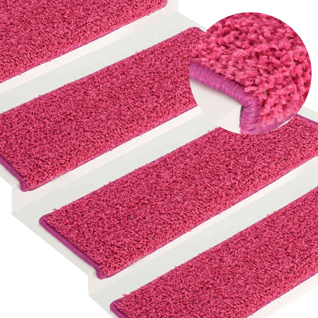 vidaXL Stair Mats 30 pcs 65x21x4 cm Pink