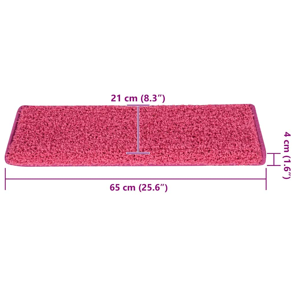 vidaXL Stair Mats 30 pcs 65x21x4 cm Pink