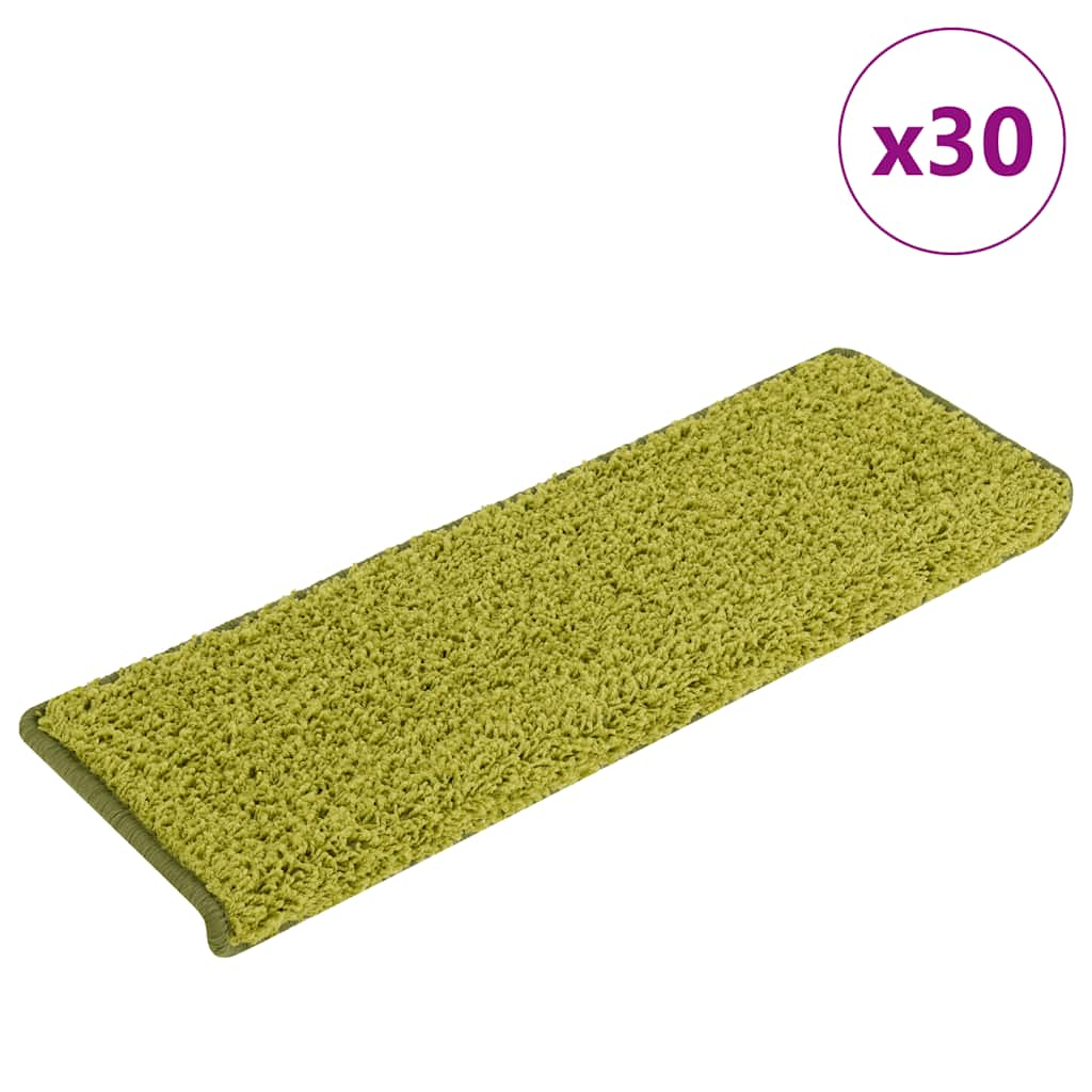 vidaXL Stair Mats 30 pcs 65x21x4 cm Green