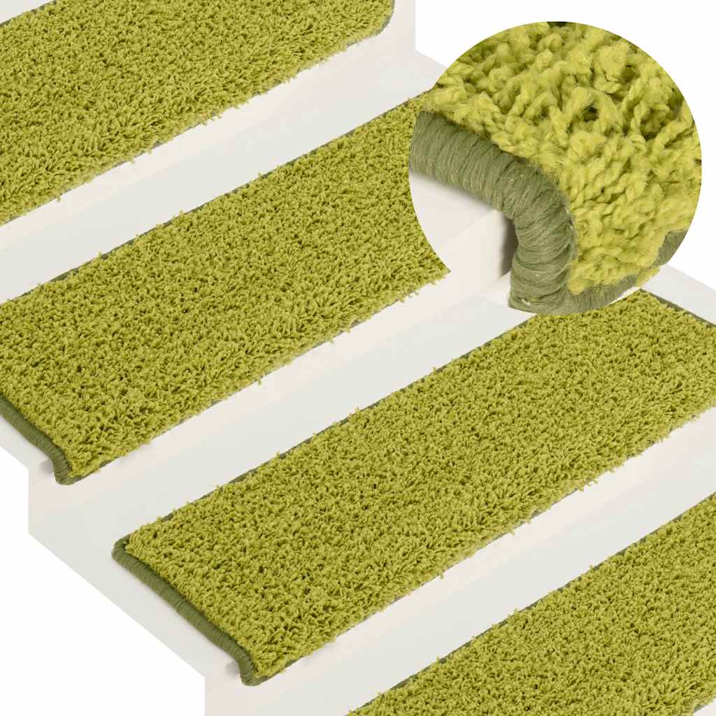 vidaXL Stair Mats 30 pcs 65x21x4 cm Green