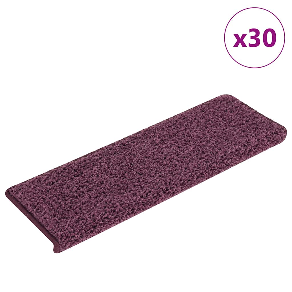 vidaXL Stair Mats 30 pcs 65x21x4 cm Dark Purple