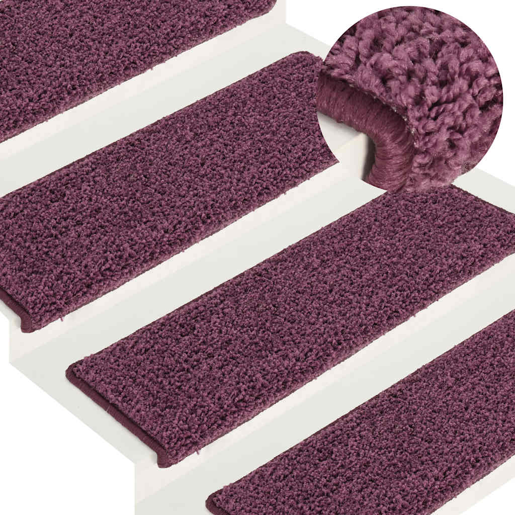 vidaXL Stair Mats 30 pcs 65x21x4 cm Dark Purple