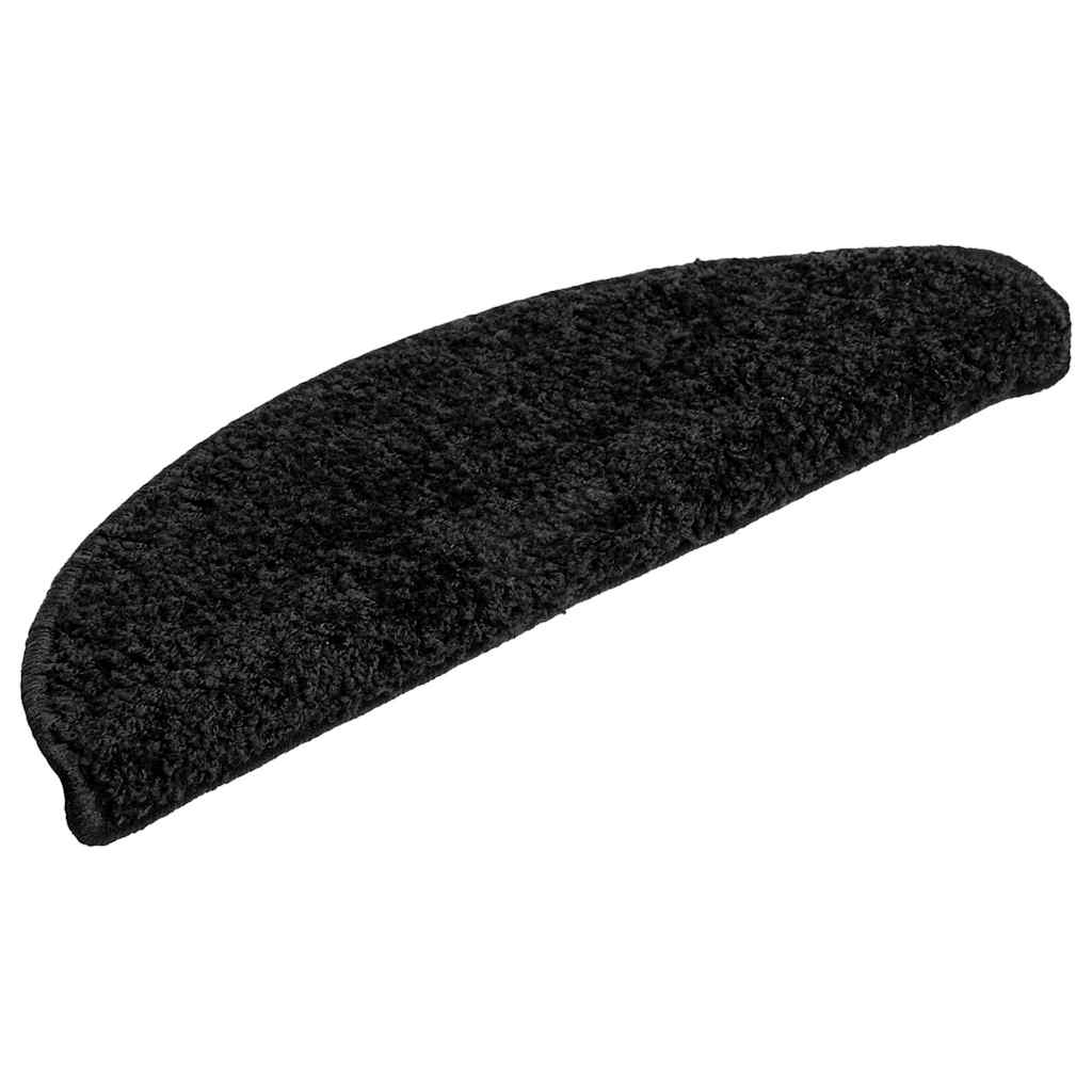 Stair Mats 20 pcs 56x17x3 cm Black Half Round