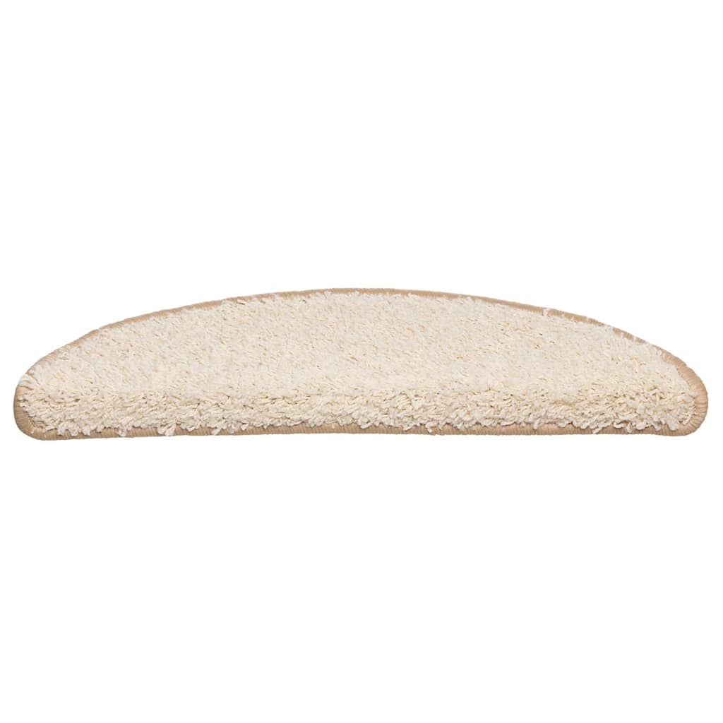 Stair Mats 20 pcs 56x17x3 cm Cream Half Round