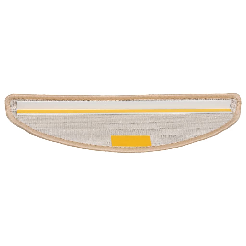 Stair Mats 20 pcs 56x17x3 cm Cream Half Round