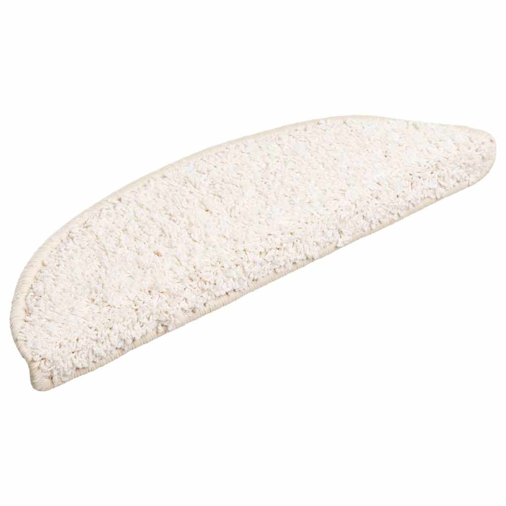 Stair Mats 20 pcs 56x17x3 cm White Half Round