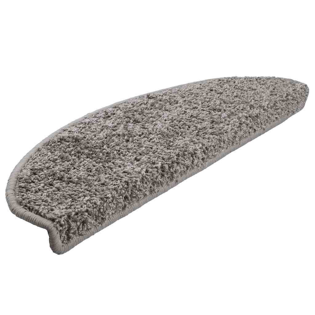 Stair Mats 20 pcs 65x21x4 cm Grey Half Round Large