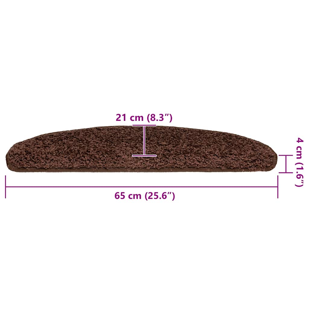 Stair Mats 20 pcs 65x21x4 cm Brown Half Round Large