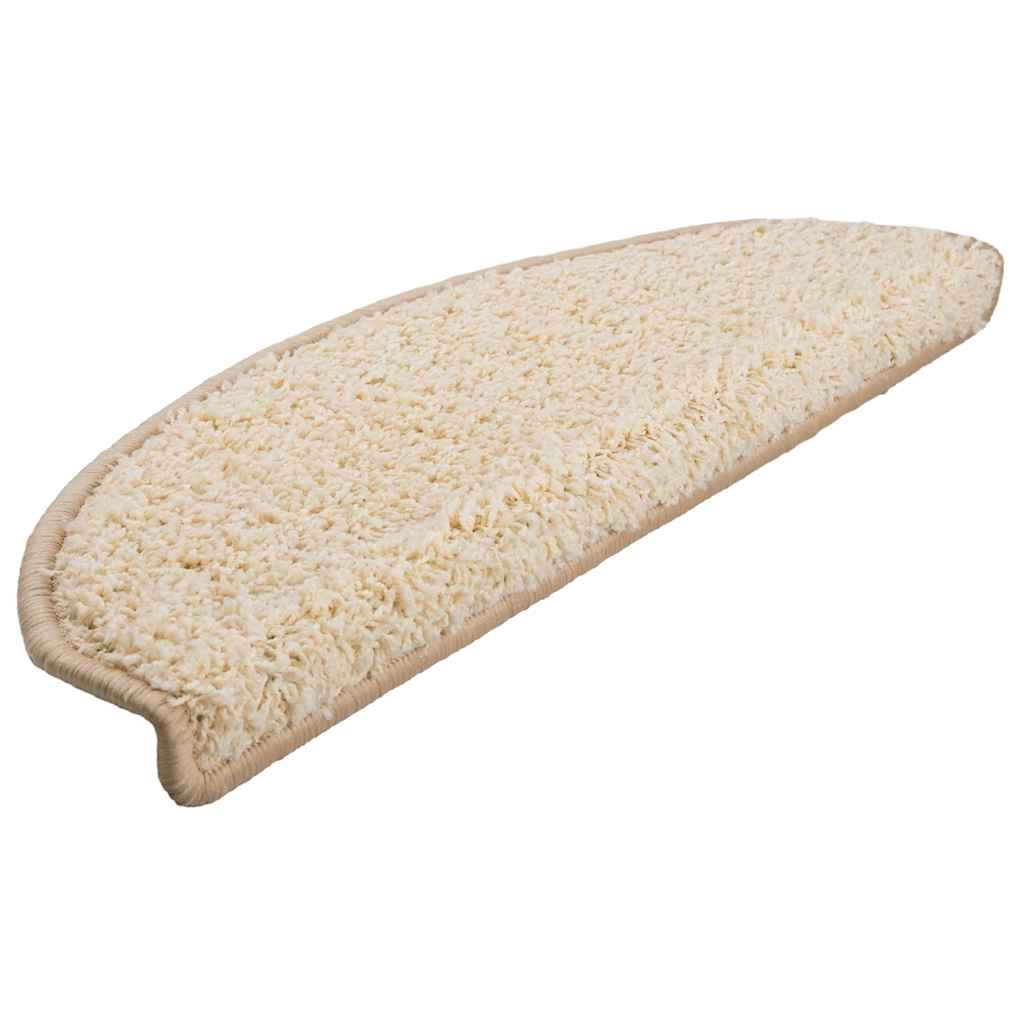 Stair Mats 20 pcs 65x21x4 cm Cream Half Round Large