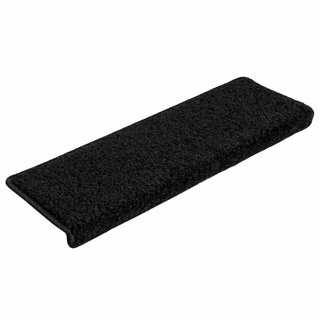 vidaXL Stair Mats 20 pcs 65x21x4 cm Black