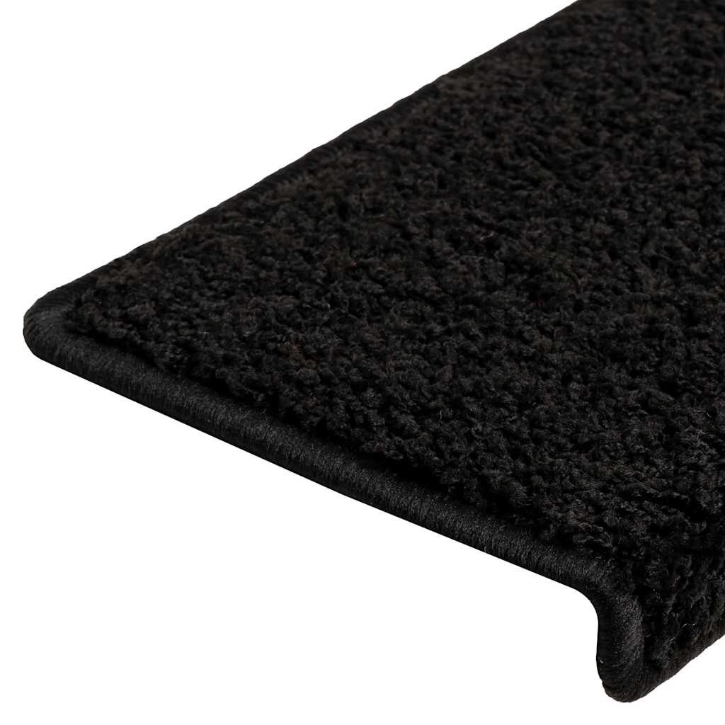 vidaXL Stair Mats 20 pcs 65x21x4 cm Black