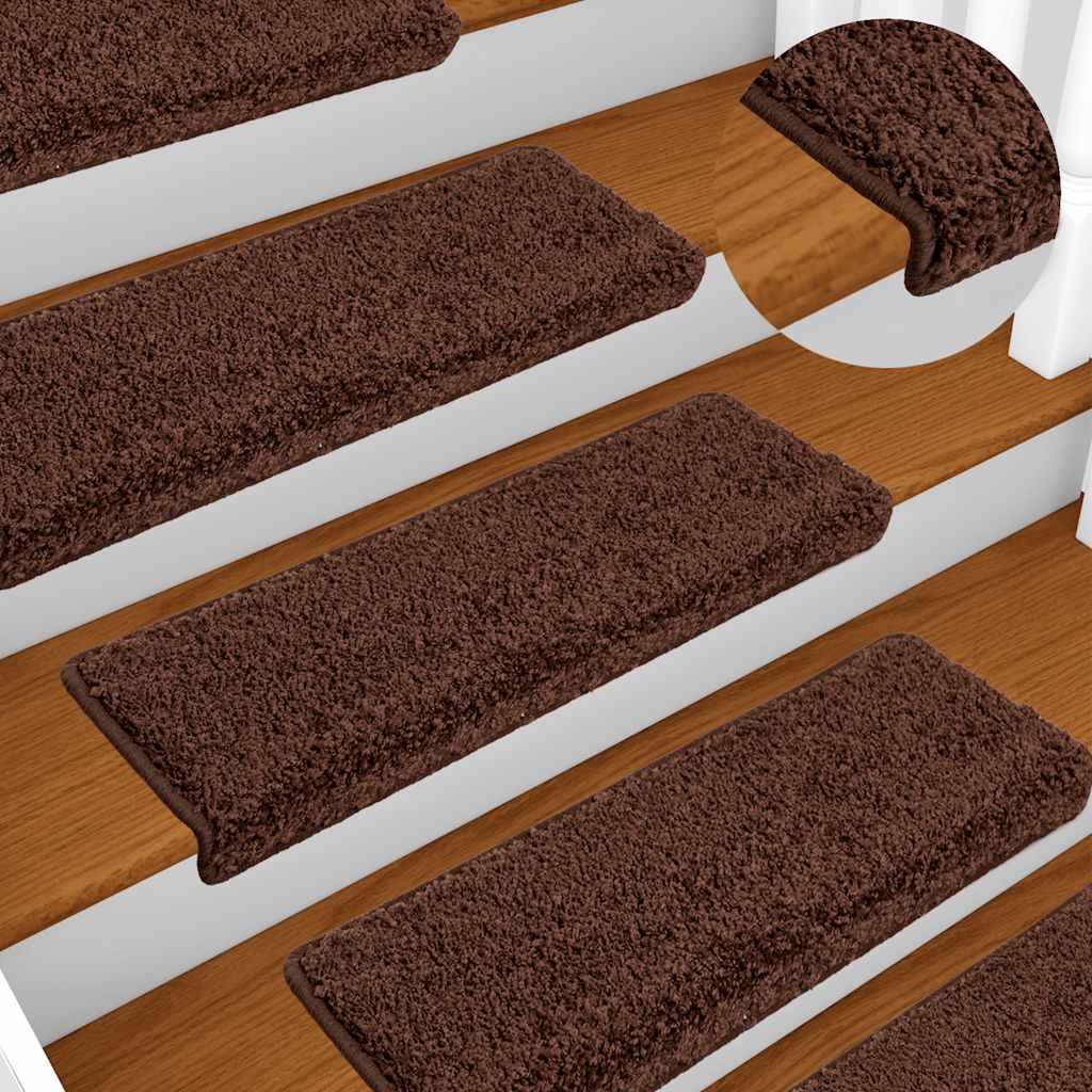 vidaXL Stair Mats 20 pcs 65x21x4 cm Brown