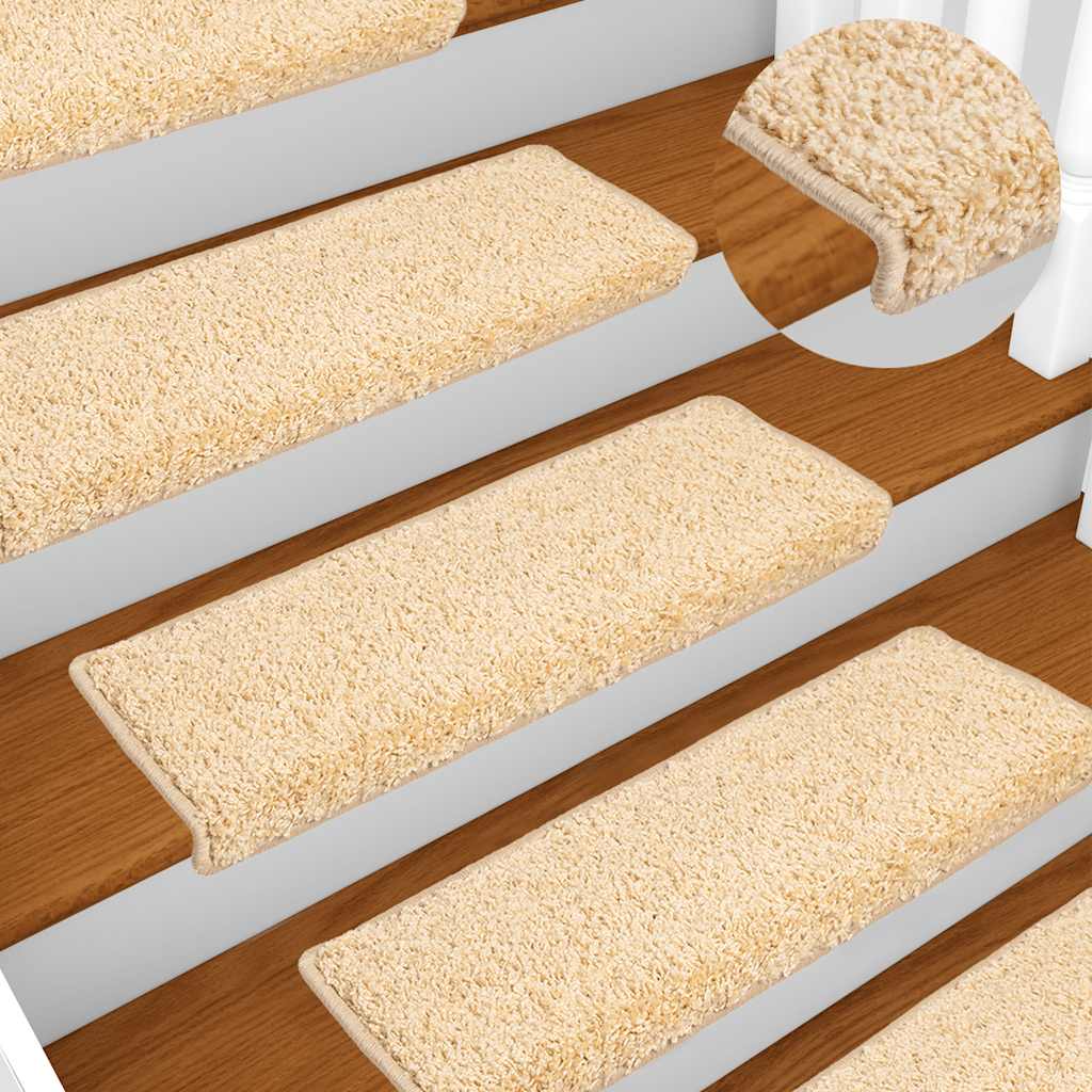 vidaXL Stair Mats 20 pcs 65x21x4 cm Cream