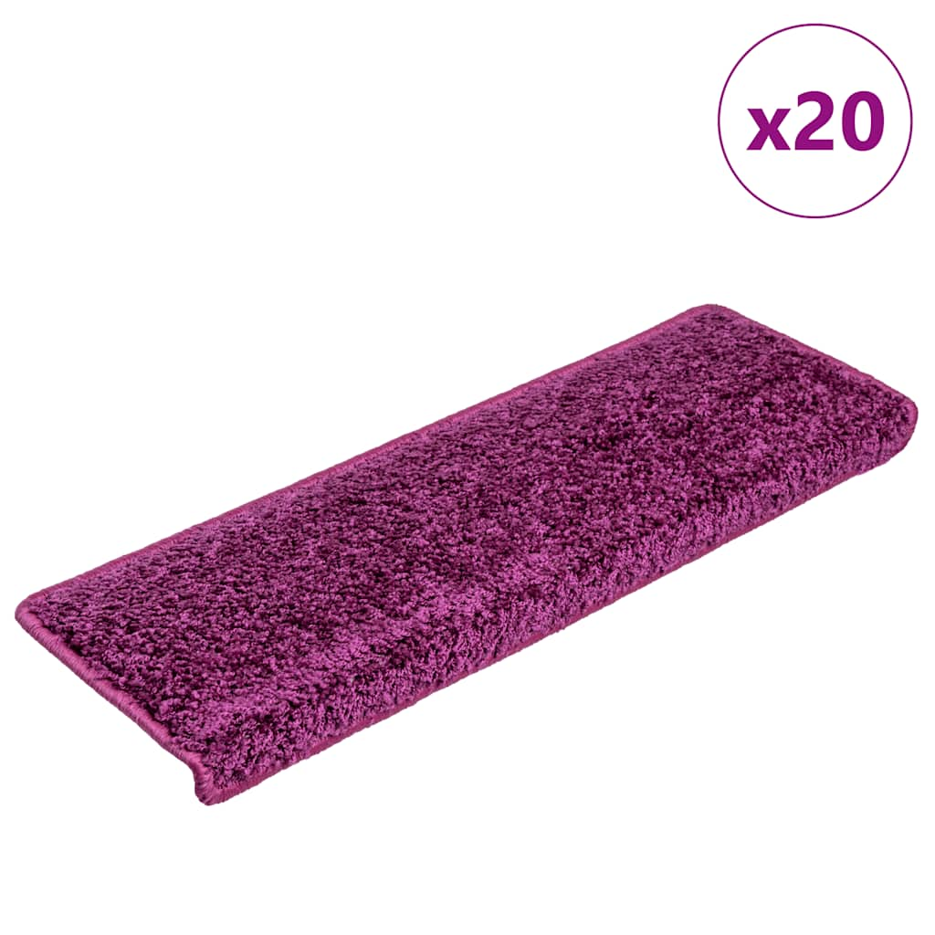 vidaXL Stair Mats 20 pcs 65x21x4 cm Violet