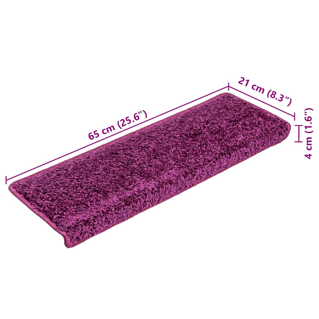 vidaXL Stair Mats 20 pcs 65x21x4 cm Violet