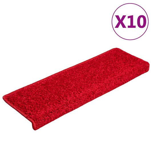 vidaXL Stair Mats 20 pcs 65x21x4 cm Red