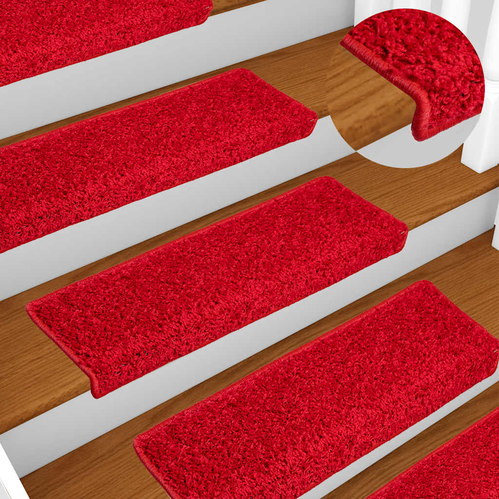 vidaXL Stair Mats 20 pcs 65x21x4 cm Red