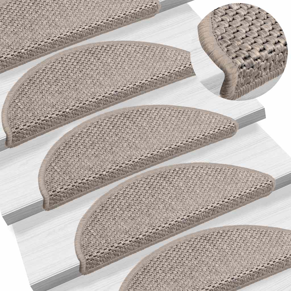 vidaXL Stair Mats Self-adhesive Sisal-Look 30 pcs 56x17x3 cm Silver