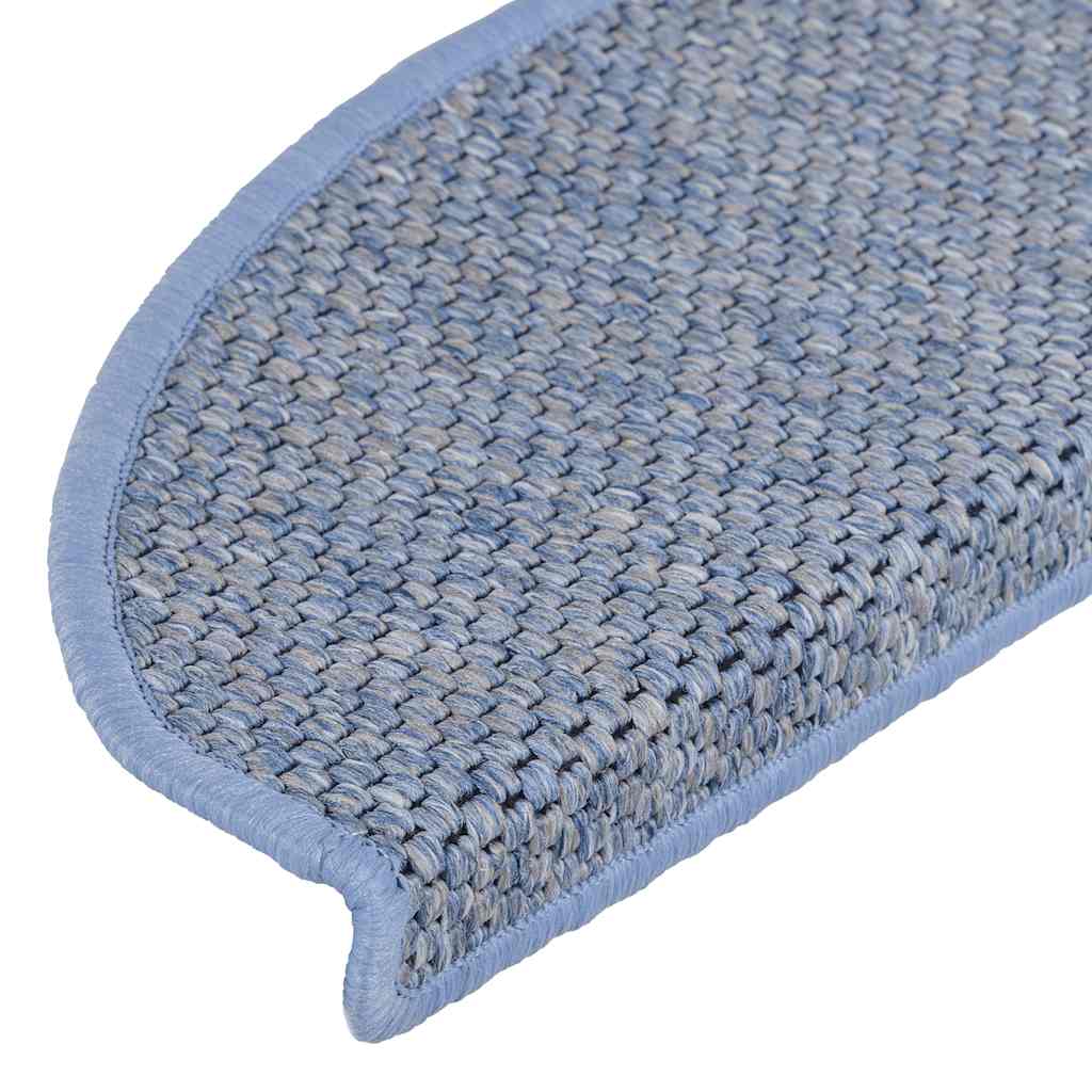 vidaXL Stair Mats Self-adhesive Sisal-Look 30 pcs 56x17x3 cm Blue