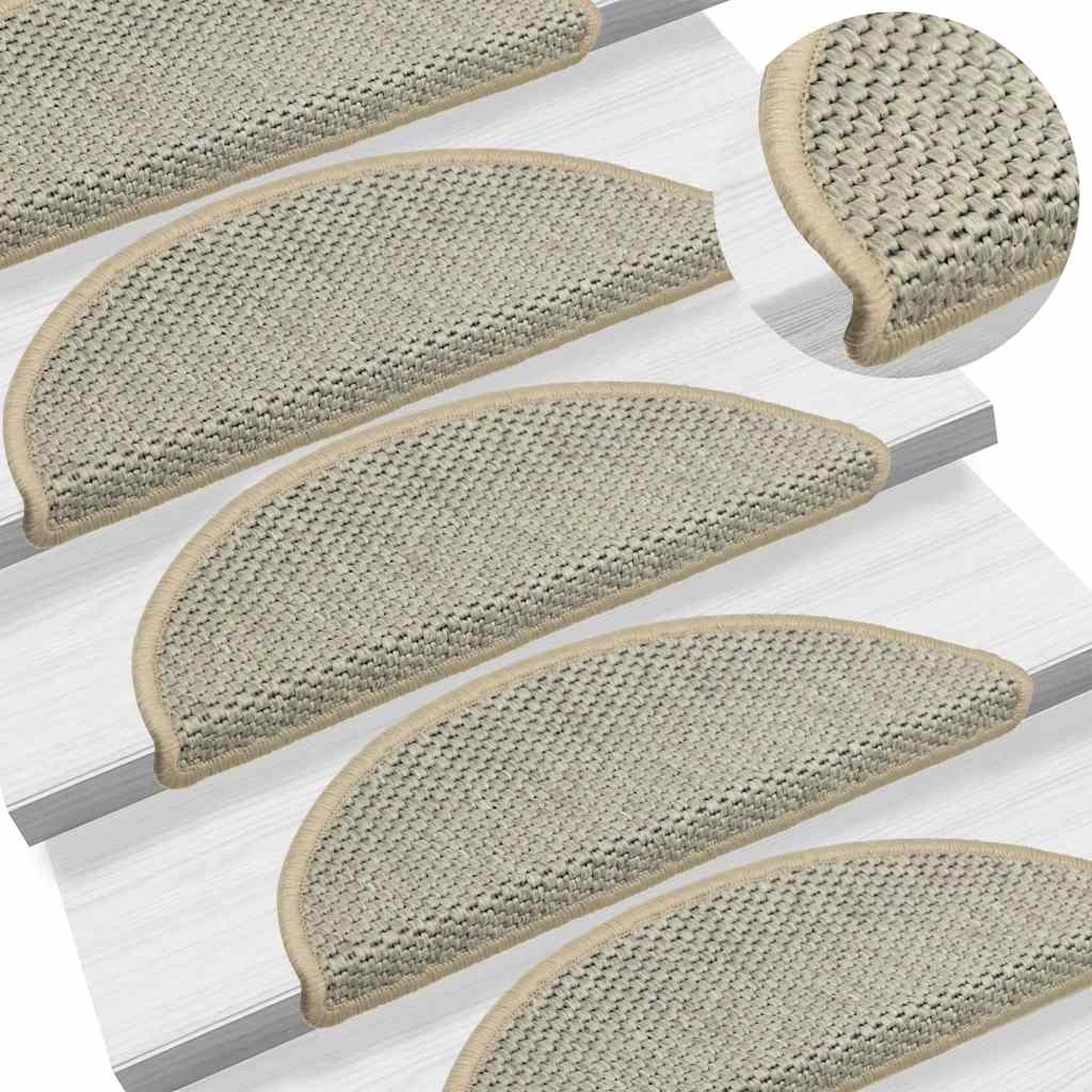 vidaXL Stair Mats Self-adhesive Sisal-Look 30 pcs 56x17x3 cm Light Green