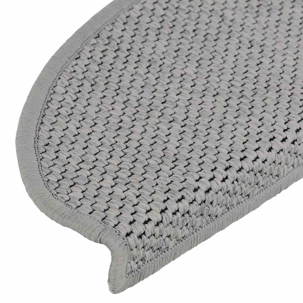 vidaXL Stair Mats Self-adhesive Sisal-Look 30 pcs 65x21x4 cm Silver