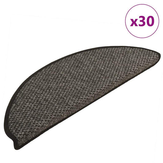 vidaXL Stair Mats Self-adhesive Sisal-Look 30 pcs 65x21x4 cm Anthracite