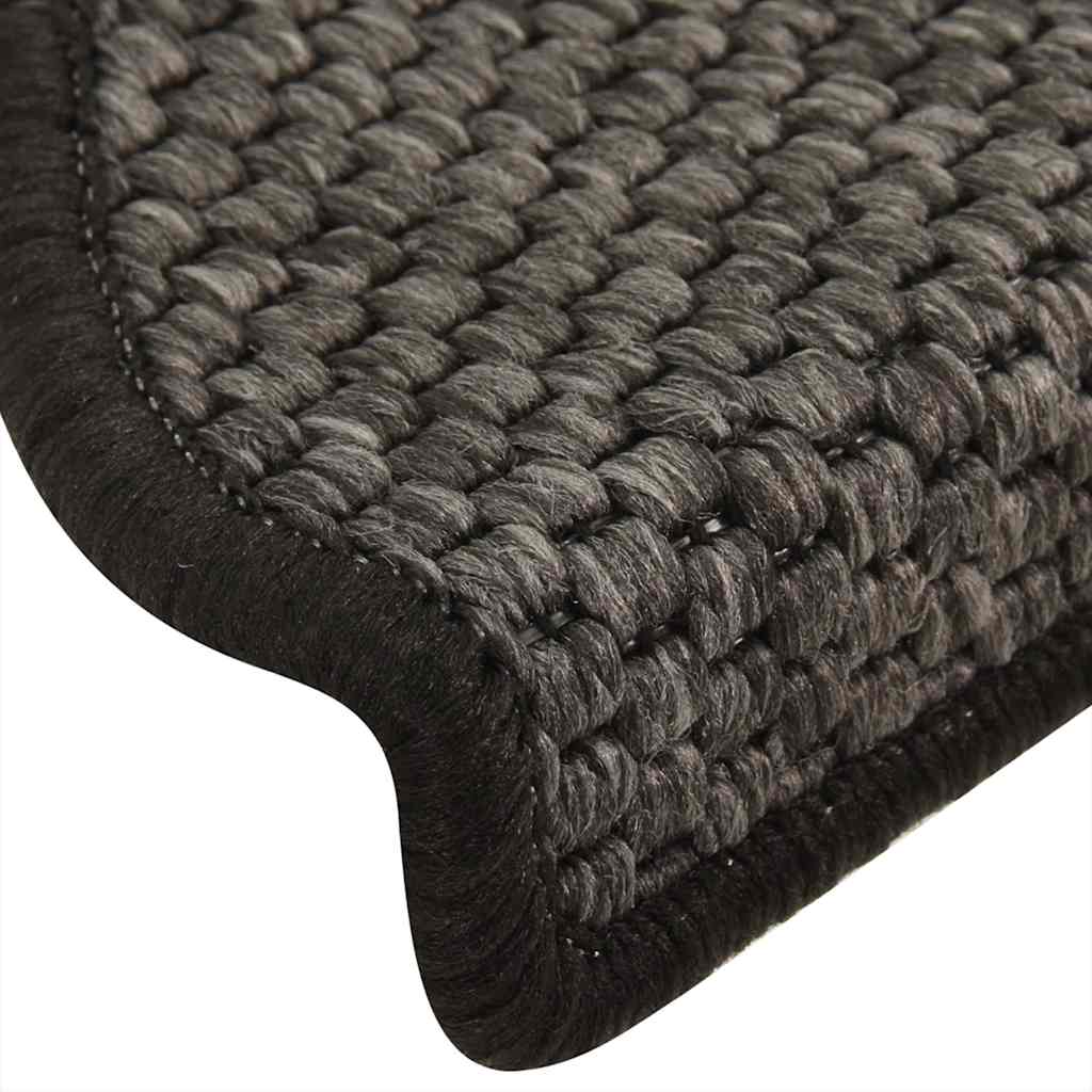 vidaXL Stair Mats Self-adhesive Sisal-Look 30 pcs 65x21x4 cm Anthracite