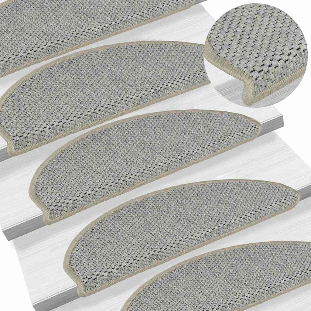 vidaXL Stair Mats Self-adhesive Sisal-Look 30 pcs 65x21x4 cm Light Green