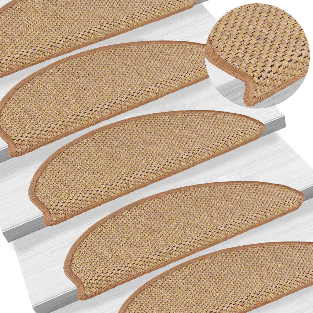 vidaXL Stair Mats Self-adhesive Sisal-Look 30 pcs 65x21x4 cm Sisal