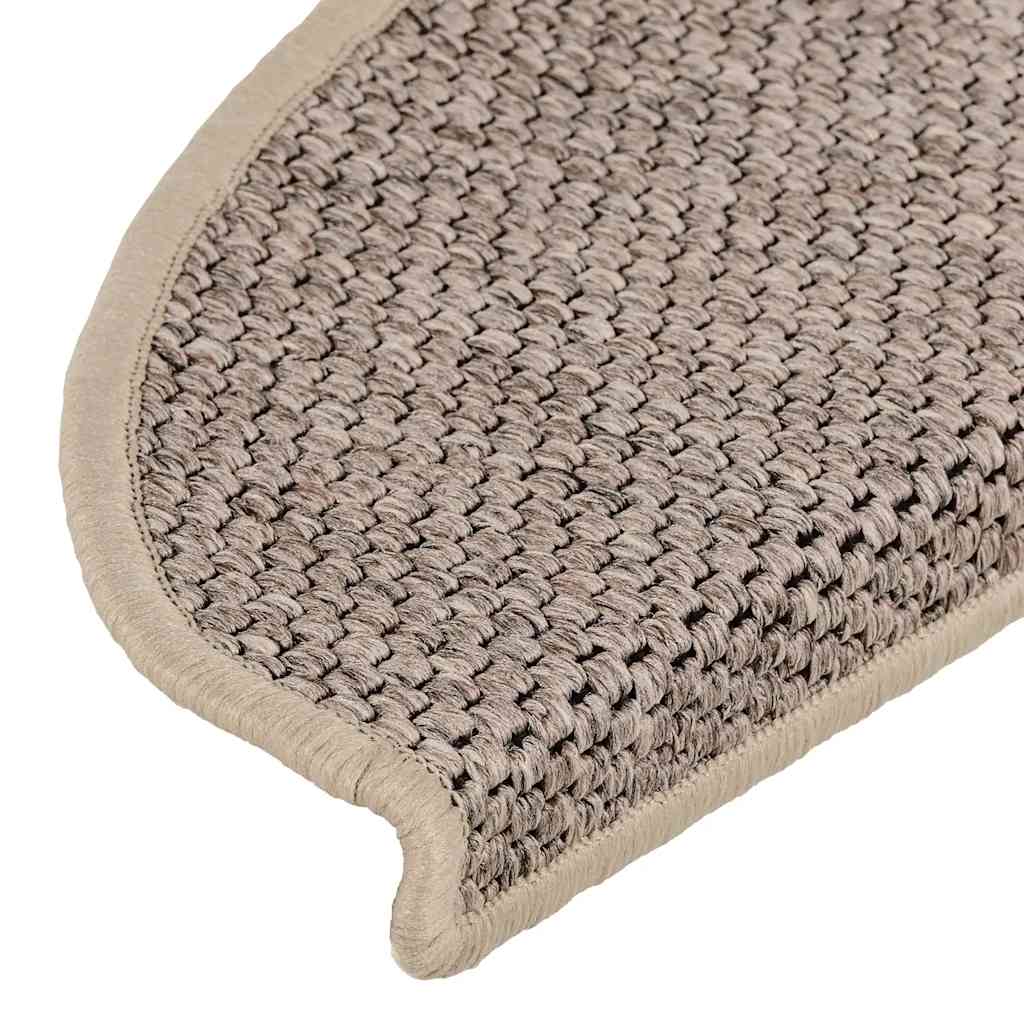 vidaXL Stair Mats Self-adhesive Sisal-Look 30 pcs 65x21x4 cm Dark Beige