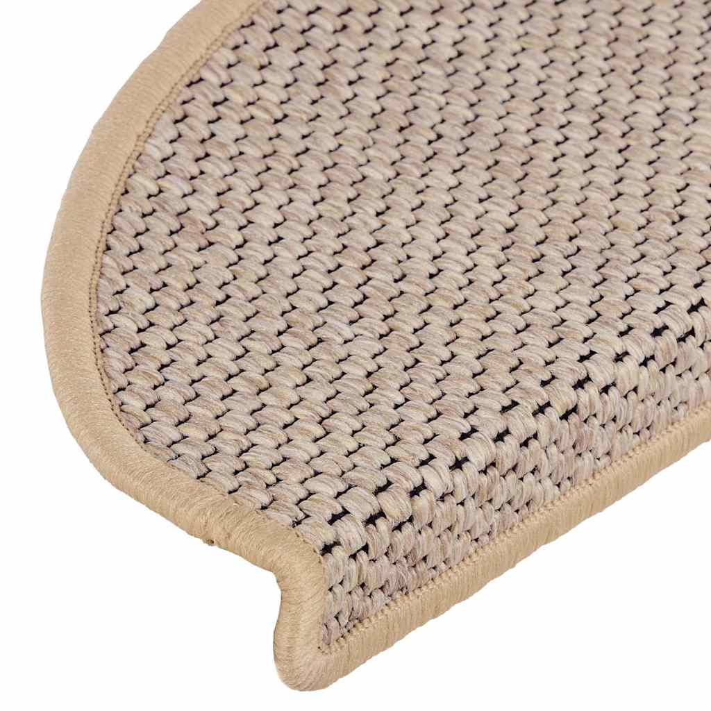 vidaXL Stair Mats Self-adhesive Sisal-Look 30 pcs 65x21x4 cm Light Beige