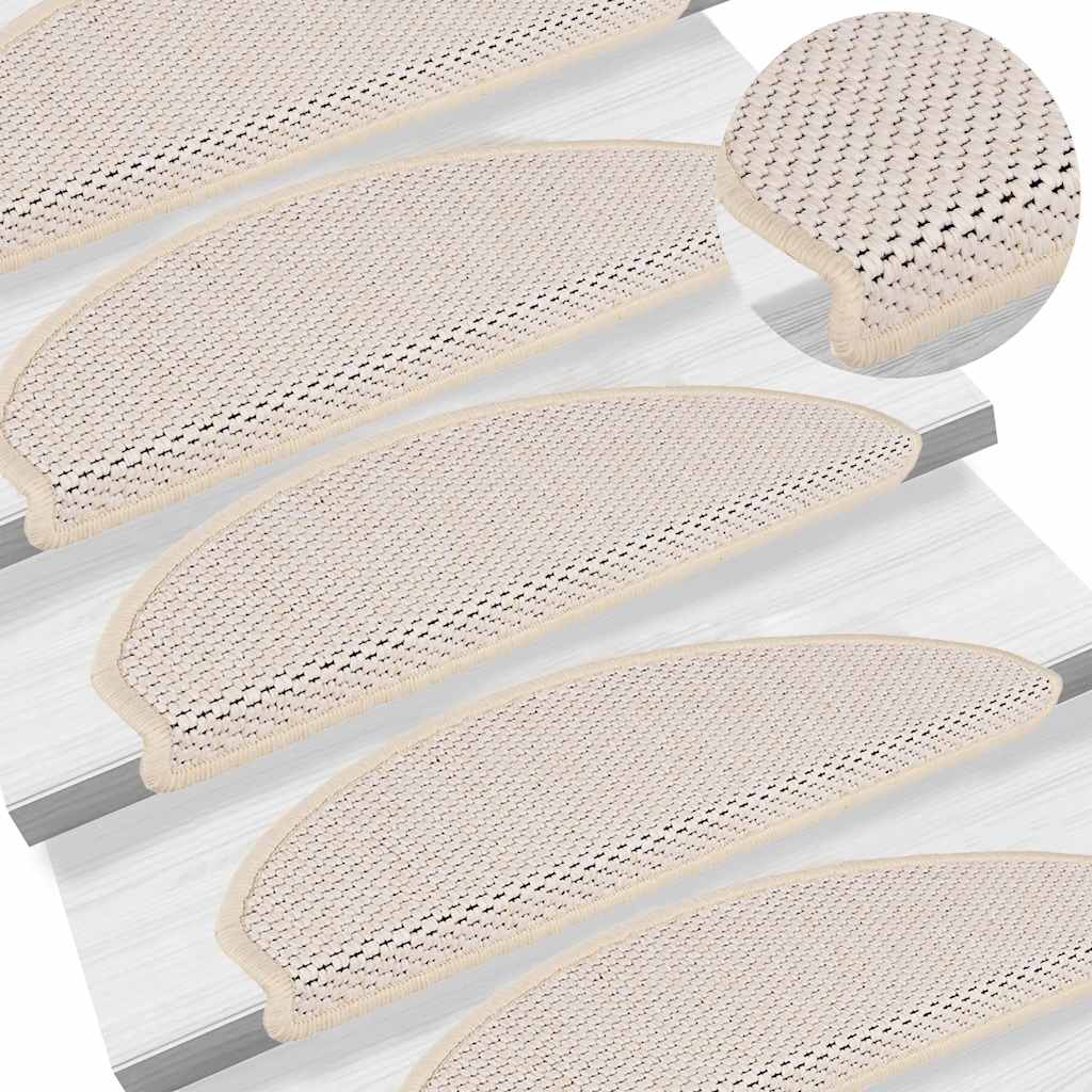 vidaXL Stair Mats Self-adhesive Sisal-Look 30 pcs 65x21x4 cm Berber