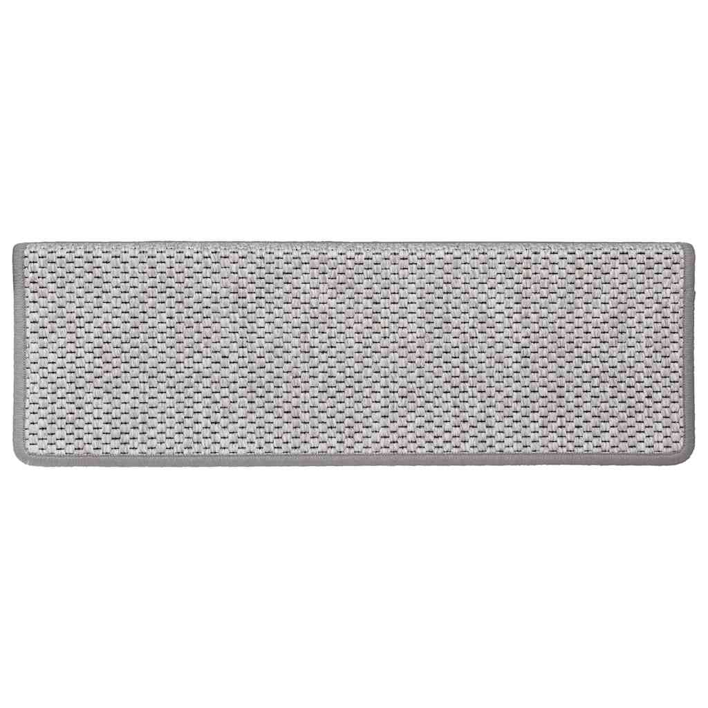 vidaXL Stair Mats Self-adhesive Sisal-Look 30 pcs 65x21x4 cm Platina