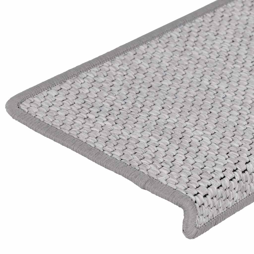 vidaXL Stair Mats Self-adhesive Sisal-Look 30 pcs 65x21x4 cm Platina