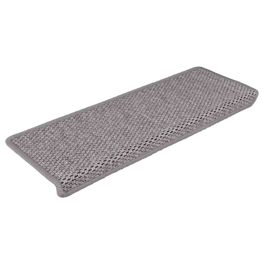 vidaXL Stair Mats Self-adhesive Sisal-Look 30 pcs 65x21x4 cm Silver