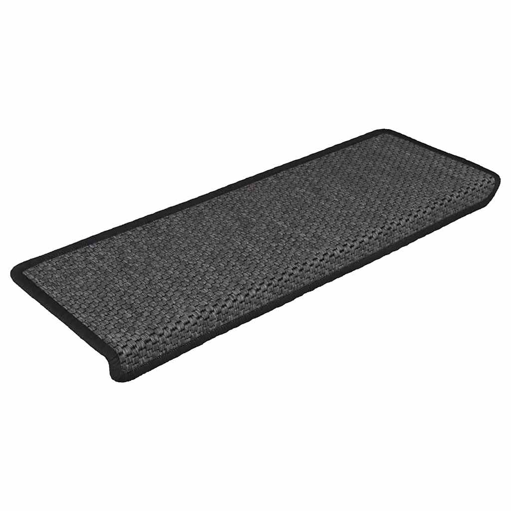 vidaXL Stair Mats Self-adhesive Sisal-Look 30 pcs 65x21x4 cm Anthracite