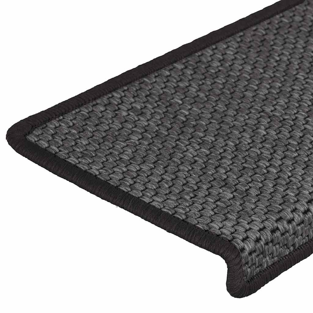 vidaXL Stair Mats Self-adhesive Sisal-Look 30 pcs 65x21x4 cm Anthracite